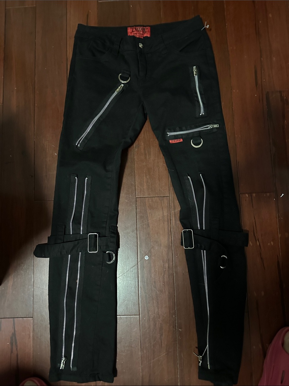 Tripp NYC Rage Bondage Pants Black Zipper Goth Punk Skinny Jeans NWOT 27 / 5